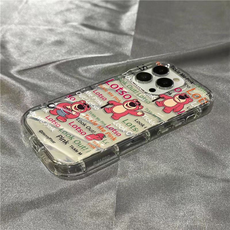 Ốp Điện Thoại Mềm Trong Suốt Họa Tiết Gấu Và Dâu Tây 13128 Dành Cho Iphone 14 Pro Max / 711 / D4UZ