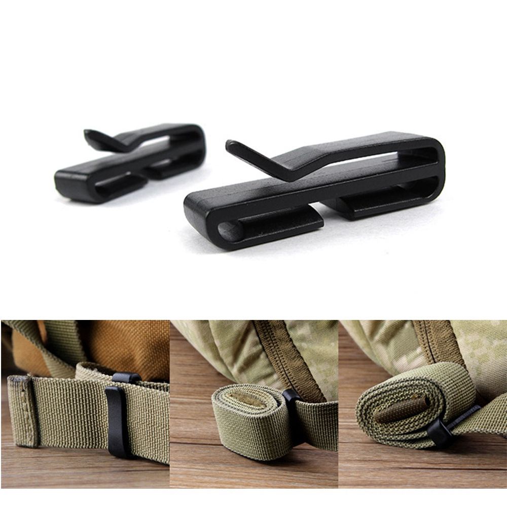 Set 5 Kẹp Khóa Dây Đeo Ba Lô Molle Chống Trượt Màu Đen