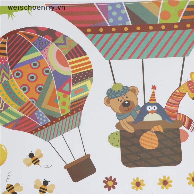 Sticker Dán Tường Họa Tiết Khinh Khí Cầu Hoạt Hình Trang Trí Phòng Trẻ Em