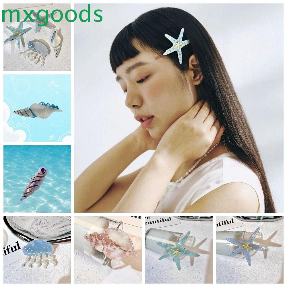Mxgoods Kẹp Tóc Acetate Hình Học / Sao Biển / Sứa Biển Cho Nữ Sinh