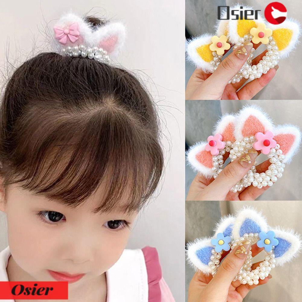 OSIER1 Set 4 Dây Cột Tóc Tai Thỏ Thời Trang Cho Nữ