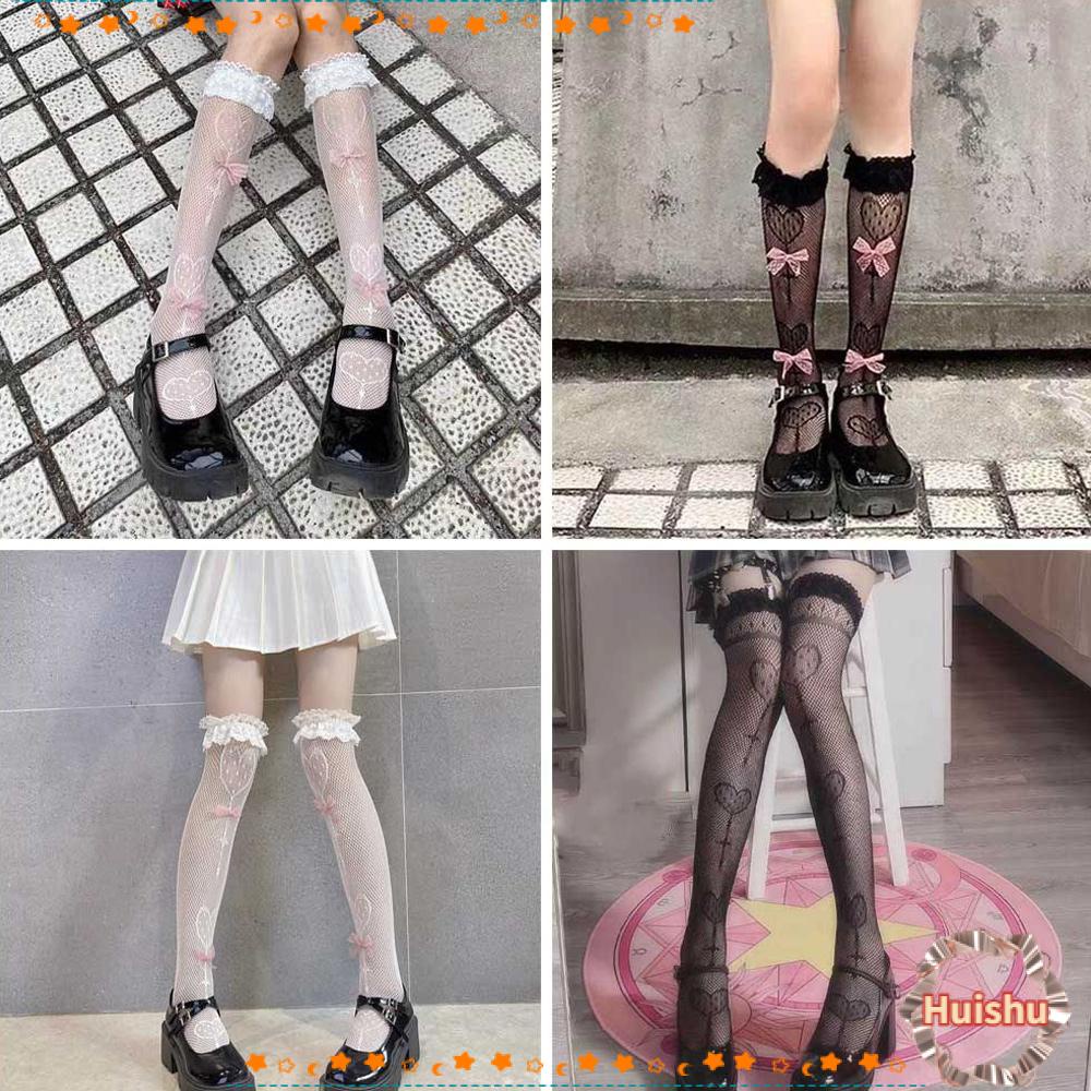 HS Vớ Lưới Dài Siêu Mỏng Đính Nơ Cho Nữ