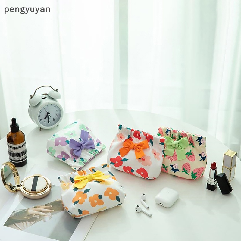 [pengyuyan] Ins Túi Đựng Mỹ Phẩm Thẻ Tai Nghe Son Môi Tự Động Đóng Sắp Trang Sức Đi Du Lịch [Mới]