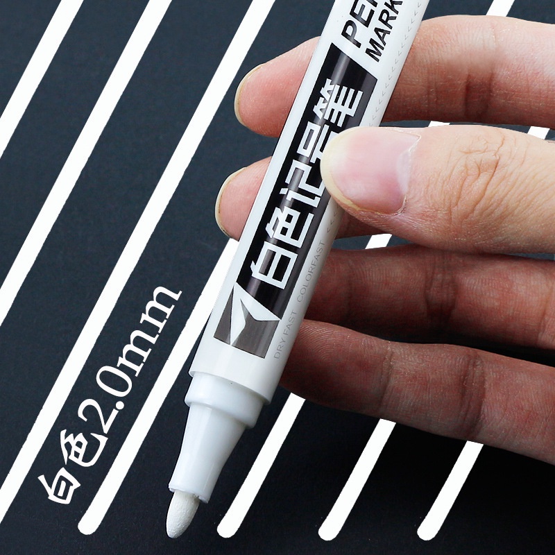 Bút sơn vĩnh viễn bút graffiti bút đánh dấu lốp tự làm phác thảo / bút đánh dấu dầu trắng 1.0-2.0mm / bút không thấm nước dầu không phai màu / văn phòng phẩm viết đồ dùng học tập