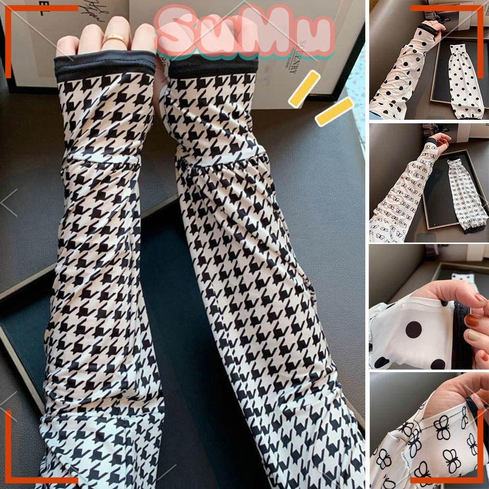 SUMU Găng Tay Hở Ngón Bằng Lụa Lạnh Giữ Ấm Mùa Hè Cho Hoạt Động Thể Thao Bóng Rổ Xe Đạp Ngoài Trời