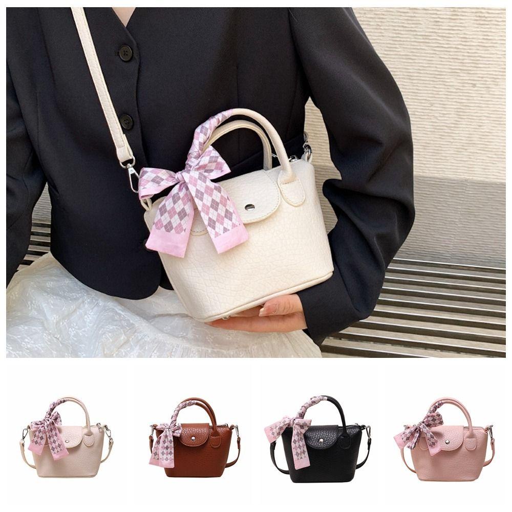 Lombard Túi Đeo Chéo Bằng Da Pu Phối Khăn Lụa Thời Trang Cho Nữ