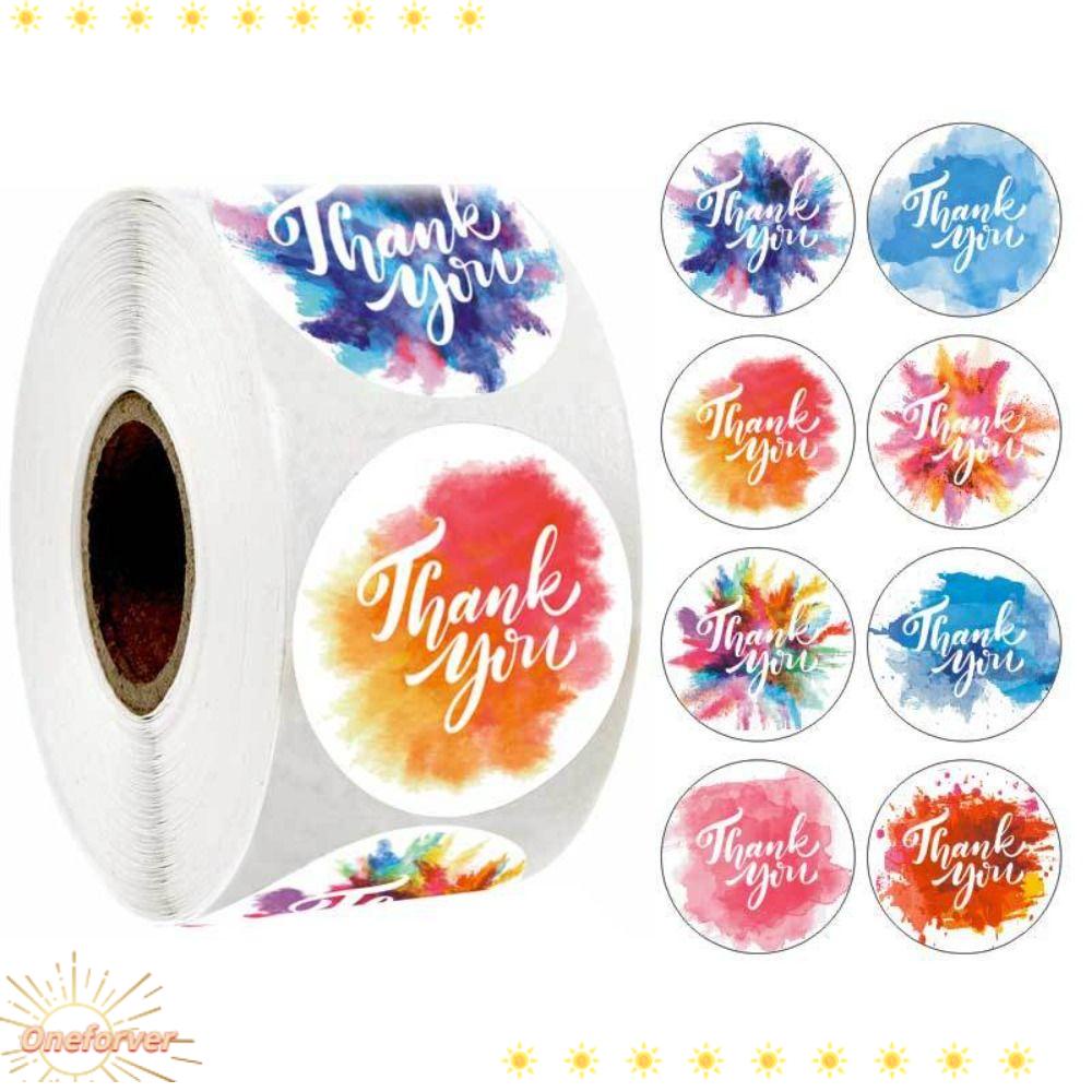 Cuộn 500 Miếng Dán Tròn 1 Inch In Chữ Thank You Trang Trí Đa Ứng Dụng