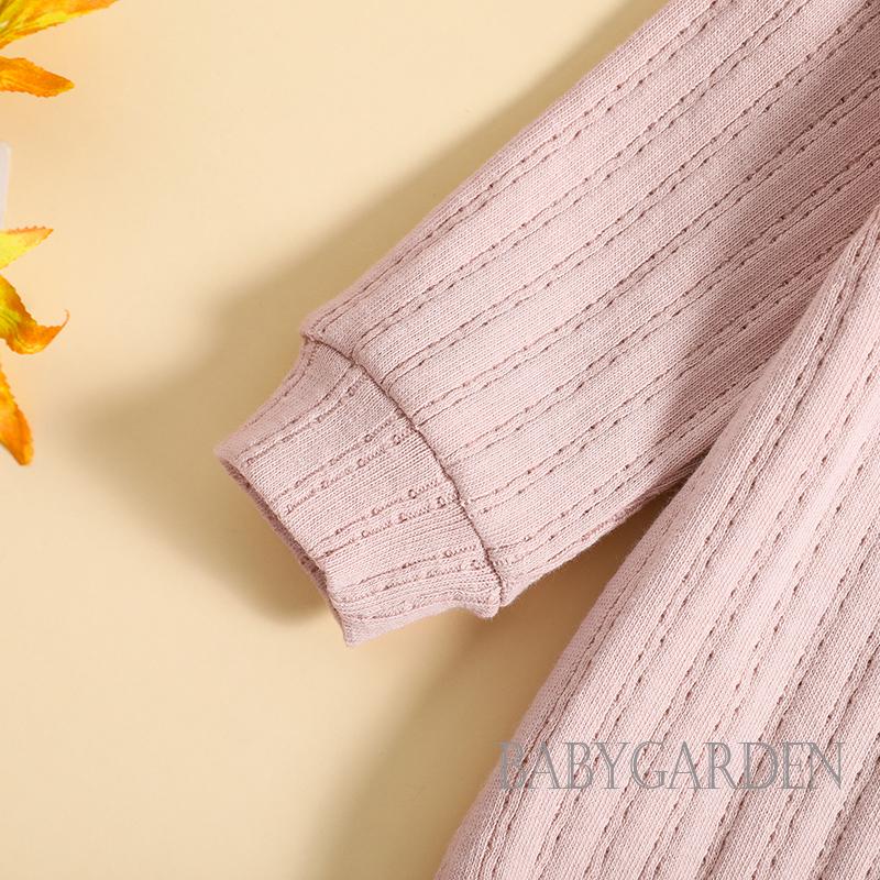 Áo Liền Quần Dài Tay Cổ Tròn Màu Sắc Thời Trang Cho Bé 0-24 Tháng Tuổi