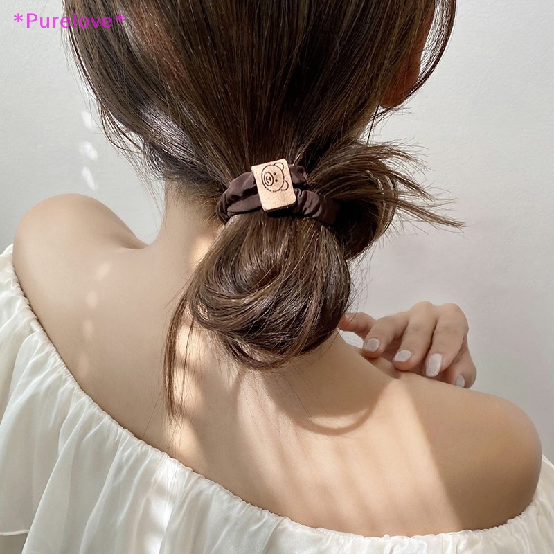 Set 5 Dây Buộc Tóc Cao Su Co Giãn Phong Cách Hàn Quốc Cho Nữ Mới