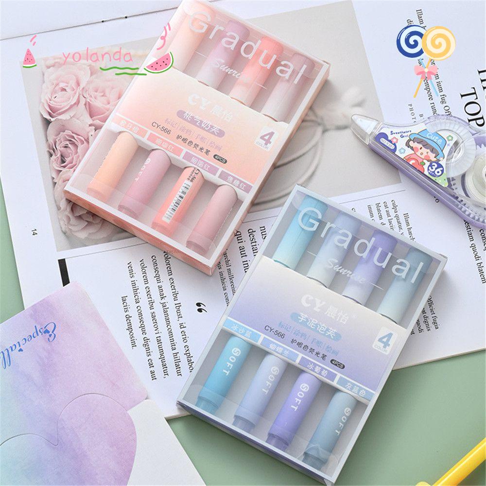 YOLA Bút Vẽ Graffiti Đầu Xiên Chéo Màu Sắc Gradient Dành Cho Văn Phòng