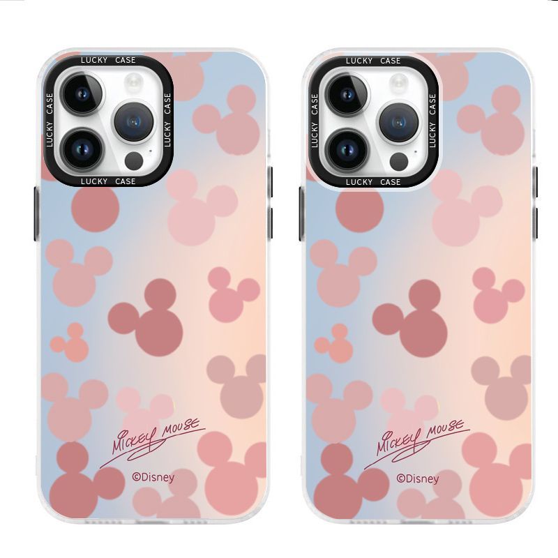 Ốp Điện Thoại IMD Màu Hồng Laser Hình Mickey Cho Iphonexr12678Plus 1314 promax 11LZ