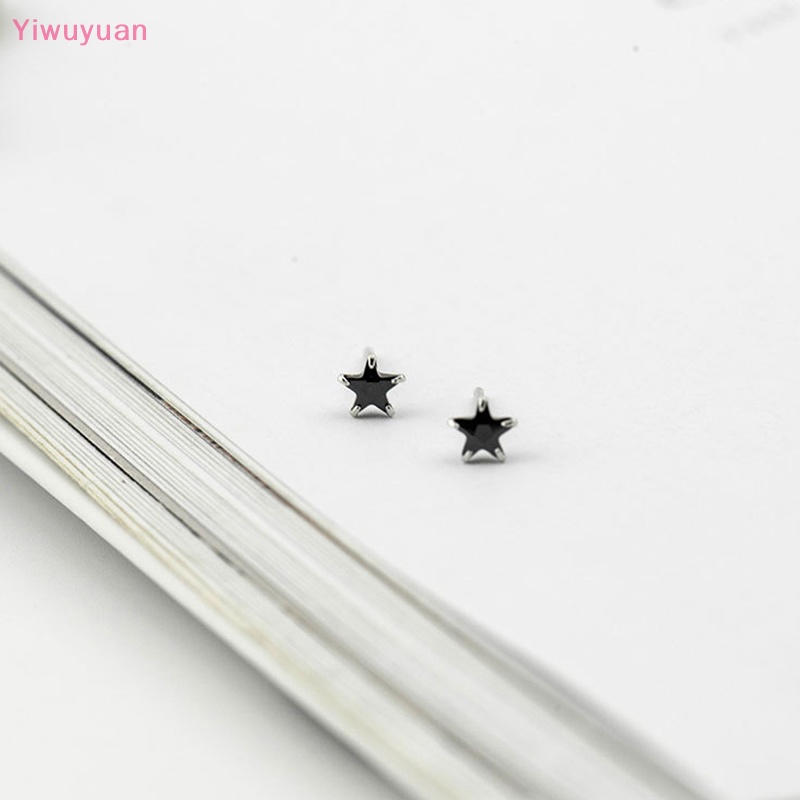 Khuyên Tai Bạc 925 Đính Đá Zircon Hình Ngôi Sao Nhỏ Mới
