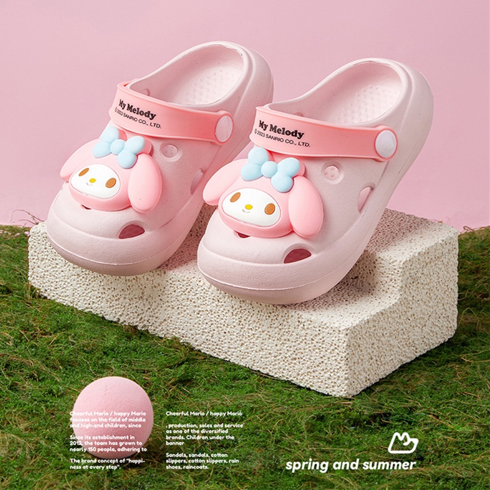 SANRIO Xăng đan Đi Biển Chống Trượt Họa Tiết Cinnamoroll Kuromi My Melody Dễ Thương Cho Bé Gái