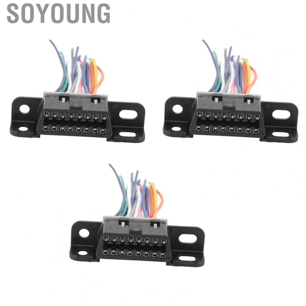Soyoung Female OBD2 Cable Connector Abrasion Resistant 16 Pin  Aging J1962F Direct Fit Car Diagnostic Plug High Performance for