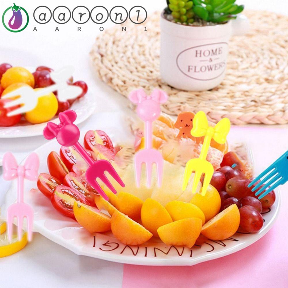 AARON1 Que Gắp Thức Ăn Bằng Nhựa Hình Thú Hoạt Hình Dễ Thương Tái Sử Dụng Được