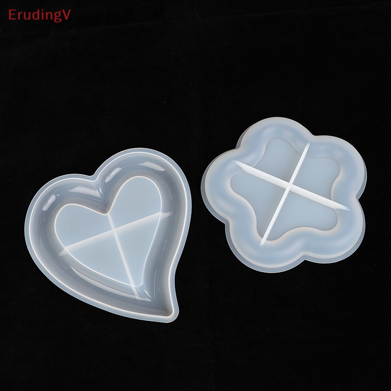 Khuôn Silicone Làm Đĩa / Trang Sức Hình Trái Tim / Mèo / Bông Hoa DIY