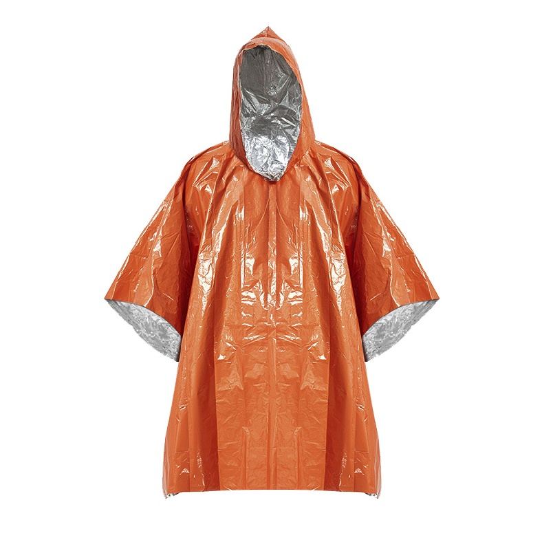 Raincoat Emergency Hooded Poncho Insulated PE Rain Coat Reusable Outdoor Hiking