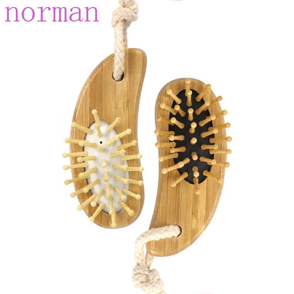 NORMAN Lược Chải Tóc Mini Bằng Gỗ Chống Tĩnh Điện Mát Xa Da Đầu Chất Lượng Cao