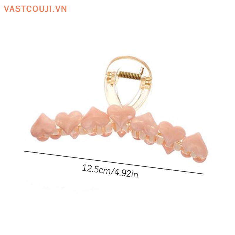 Kẹp Tóc Dạng Thạch Hình Trái Tim Lớn Phong Cách VASTJI Cổ Điển Thời Trang Mùa Hè Dành Cho Bạn Gái VN