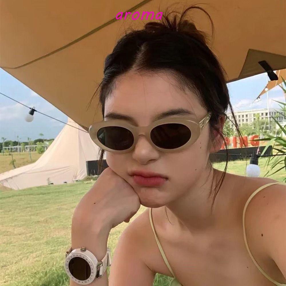 AROMA Kính Mát Gọng Oval Phong Cách Hàn Quốc Thời Trang Cho Nữ