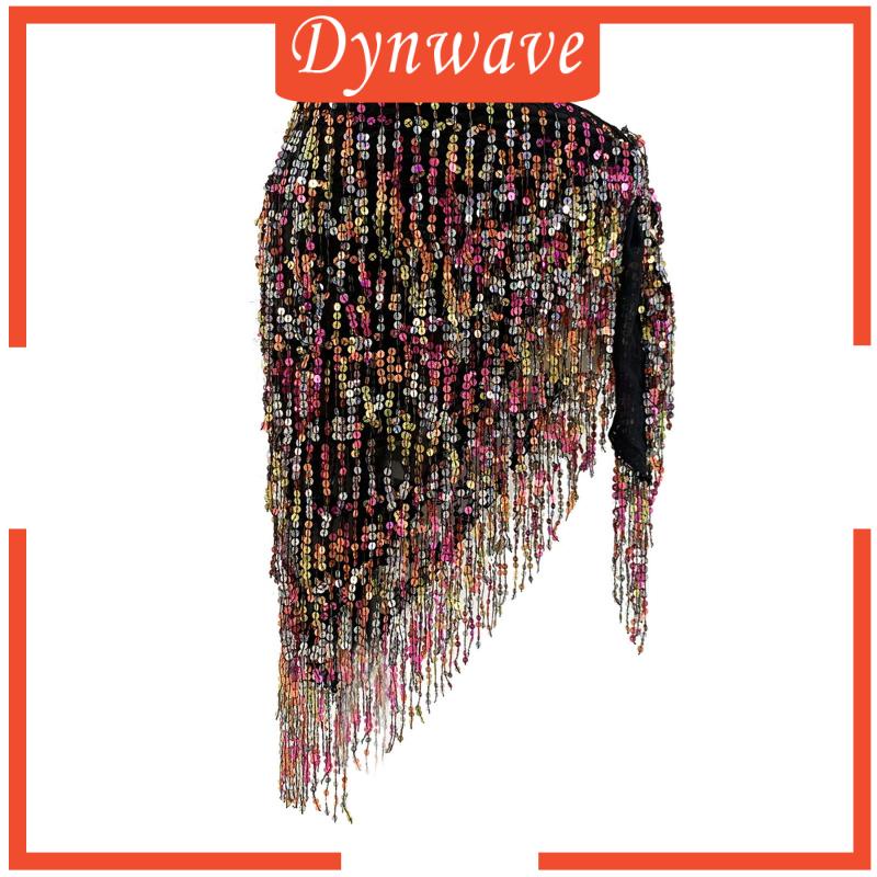 Khăn Choàng Tua Rua Đính Kim Sa Lấp Lánh Dùng Biểu Diễn Múa Bụng