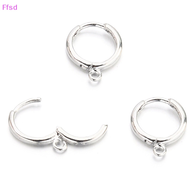 {Ffsd} Set 10 Khuyên Tai Dạng Móc Tròn Bằng Thép Không Gỉ Màu Vàng Kim Bán Chạy