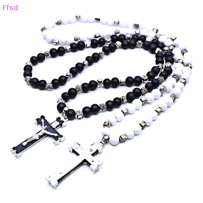 {Ffsd} Dây Chuyền Chuỗi Hạt Cầu Nguyện Mặt Thánh Giá Thời Trang Làm Quà Tặng Cơ Đốc