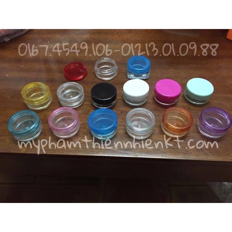 Hũ nhựa TQuốc 3gr 5gr 10gr hũ chiết mini/lọ nhựa tròn 3ml 5ml 10ml , chai chiết 5ml .