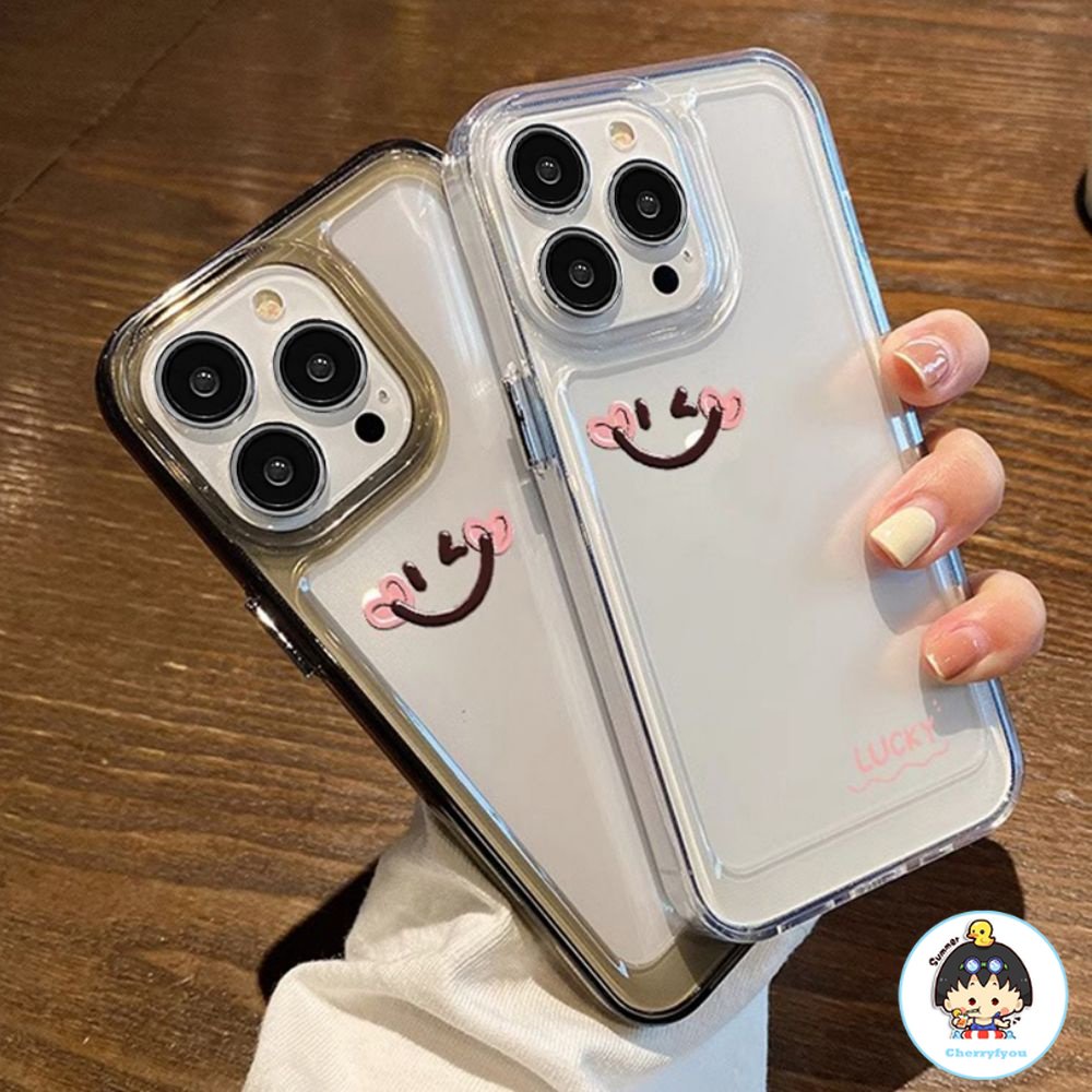 Ốp Điện Thoại TPU Mềm Trong Suốt Chống Sốc In Hình Mặt Cười Cho IPhone 14 13 12 11 Pro Max X XR 8 7 Plus