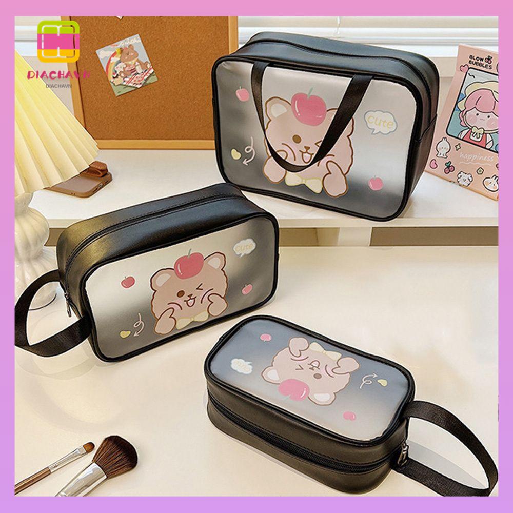 DIACHAVN Túi Đựng Đồ Trang Điểm Chất Liệu Da PU Chống Thấm Nước