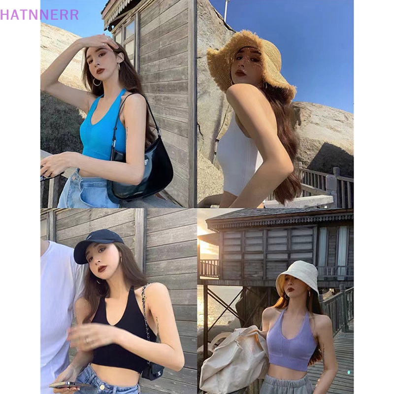 Áo Hai Dây Dệt Kim Màu Trơn Cột Dây Gợi Cảm Thời Trang Mùa Hè Cho Nữ FHS