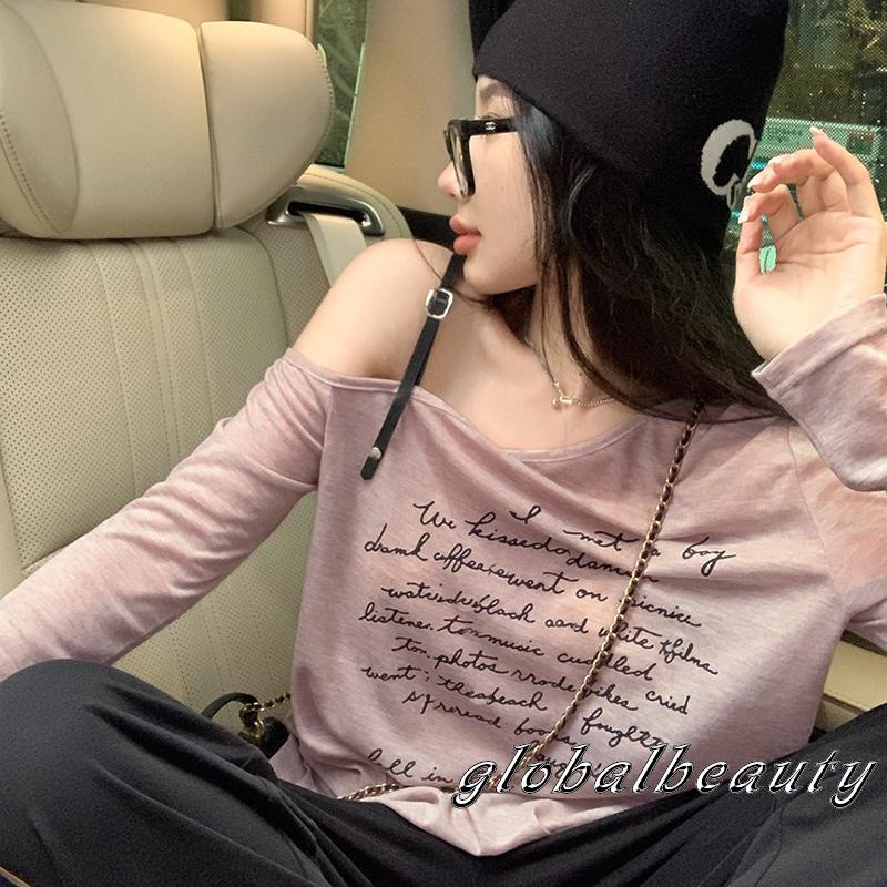 Áo Thun Nữ Dài Tay In Chữ Phong Cách Đường Phố