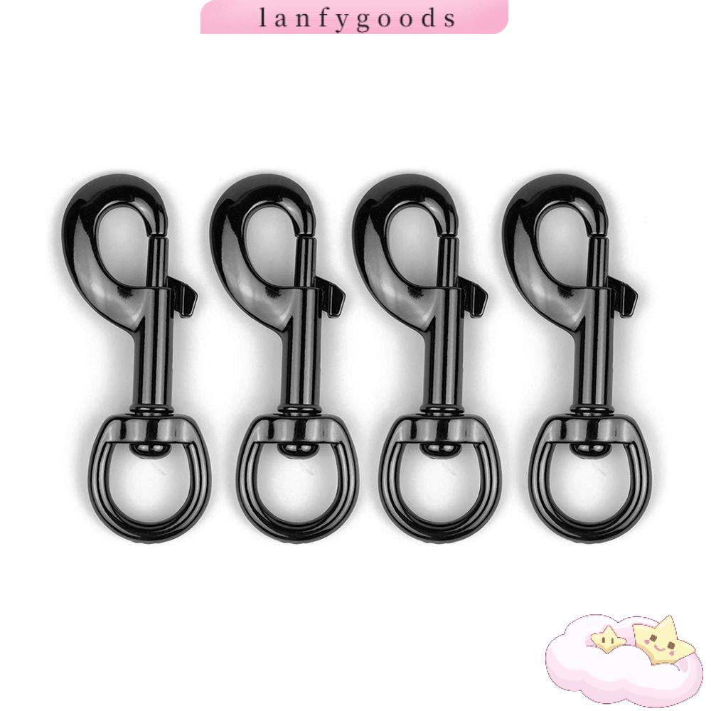 LANFY Set 4 Móc Xoay Bằng Kim Loại Màu Đen Đa Năng Dùng Để Dắt Chó Đi Dạo DIY