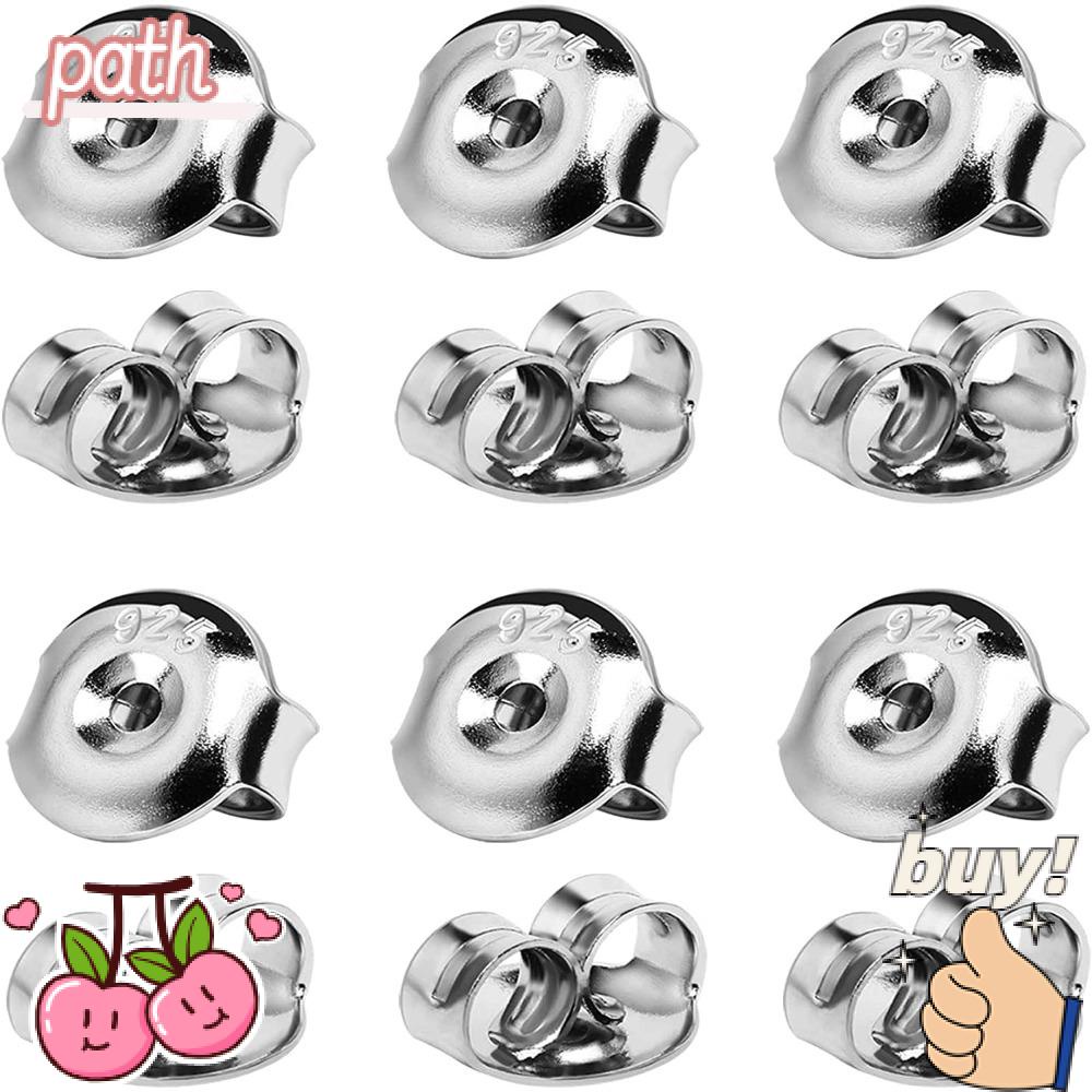 PATH Bông Tai Bạc Dạng Xỏ Hình Tròn 5mm Không Gây Dị Ứng Thay Thế Cho Bông Tai Sau