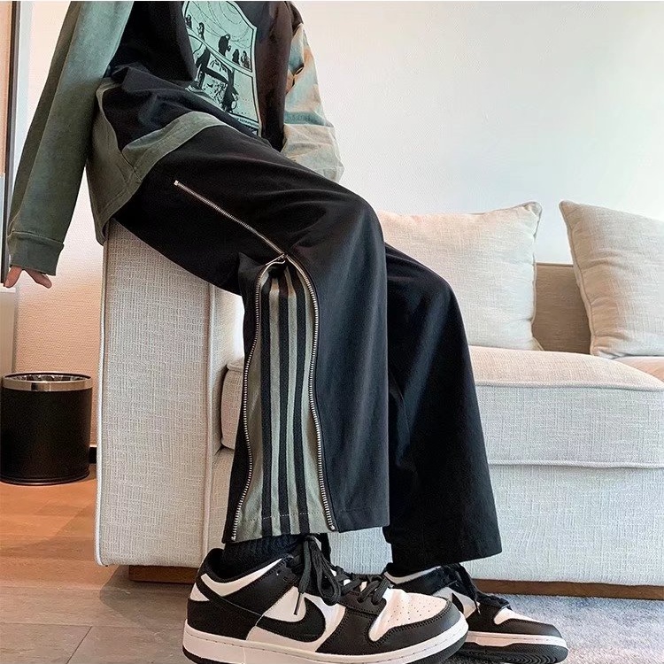 Quần Dài Ống Rộng Phong Cách Đường Phố Nhật Bản Cá Tính Dành Cho Nam