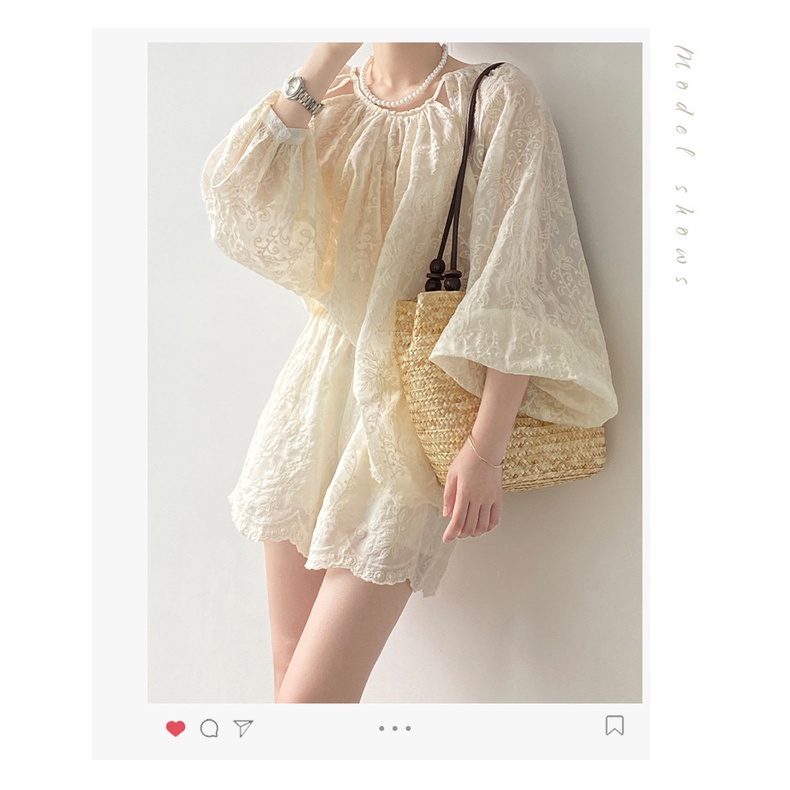 Bộ Áo Thun Dài Tay Thêu Họa Tiết + Quần Short Xinh Xắn Theo Phong Cách Mùa Hè 2023 80835