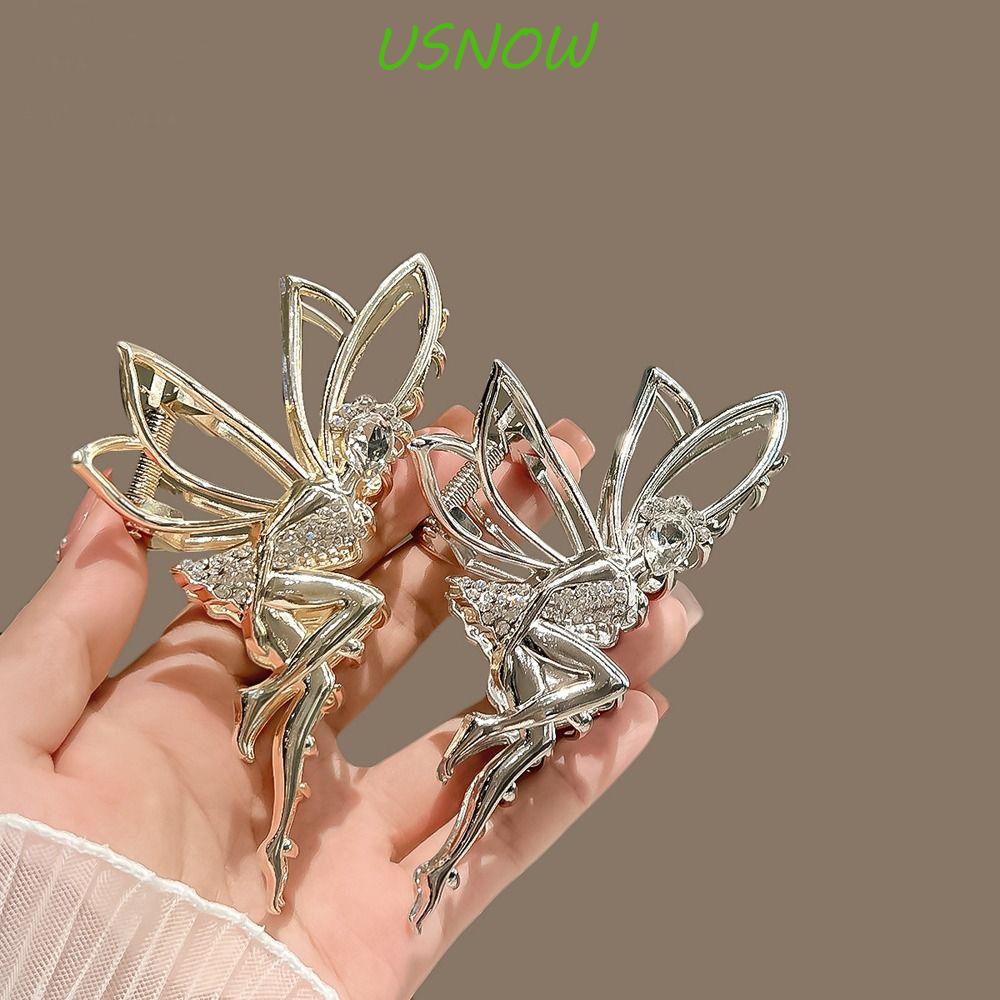 USNOW Kẹp Tóc Hình Cánh Bướm / Cá Mập Bằng Kim Loại Thời Trang Chất Lượng Cao Cho Nữ