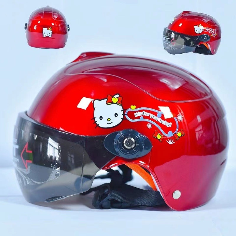 Lebi Mũ Bảo Hiểm Chống Nắng Đi Xe Điện Họa Tiết Hoạt Hình Dễ Thương Thông Dụng Cho Học Sinh Và Trẻ Em