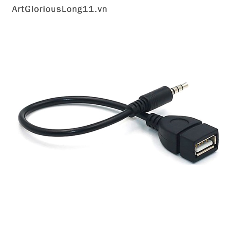 Dây Cáp Chuyển Đổi Đầu Cắm 3.5Mm AUX / MP3 Sang Cổng USB 2.0 Cho Xe Hơi