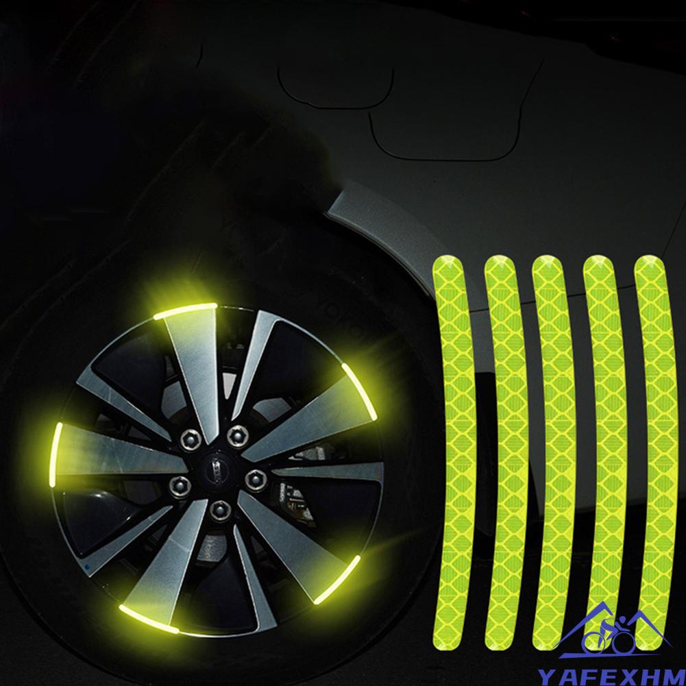 Bộ 20 Miếng Dán Phản Quang 90 * 7mm Trang Trí Viền Bánh Xe