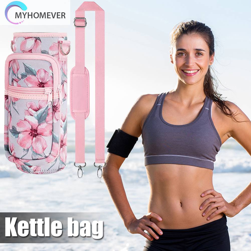 Túi Đựng Bình Nước 1000ML Bằng Cao Su Tổng Hợp Có Dây Đeo Vai Điều Chỉnh Đ