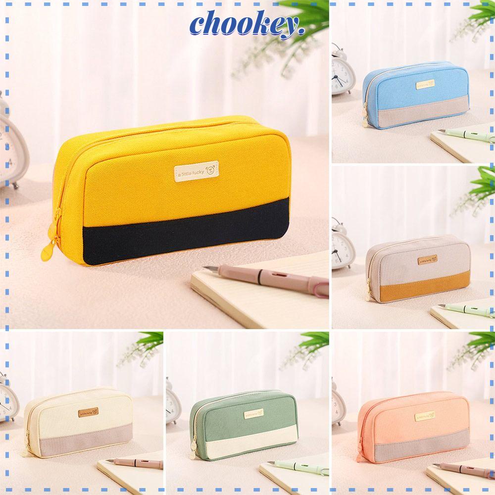 CHOOKEY Túi Đựng Bút Bằng Vải Canvas Cỡ Lớn Đa Năng Thiết Kế Sáng Tạo