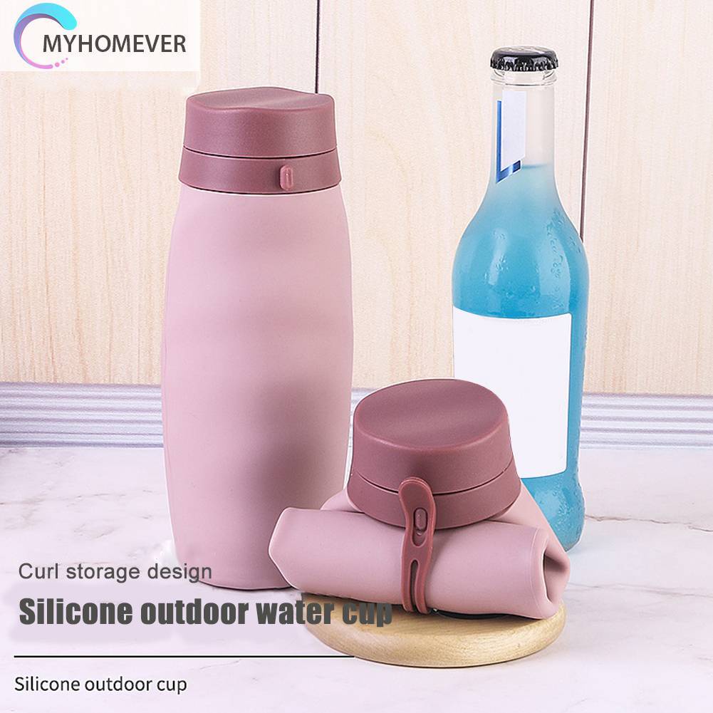 Bình Nước Silicone 580ML Có Thể Gấp Gọn Tiện Lợi Khi Đi Du Lịch