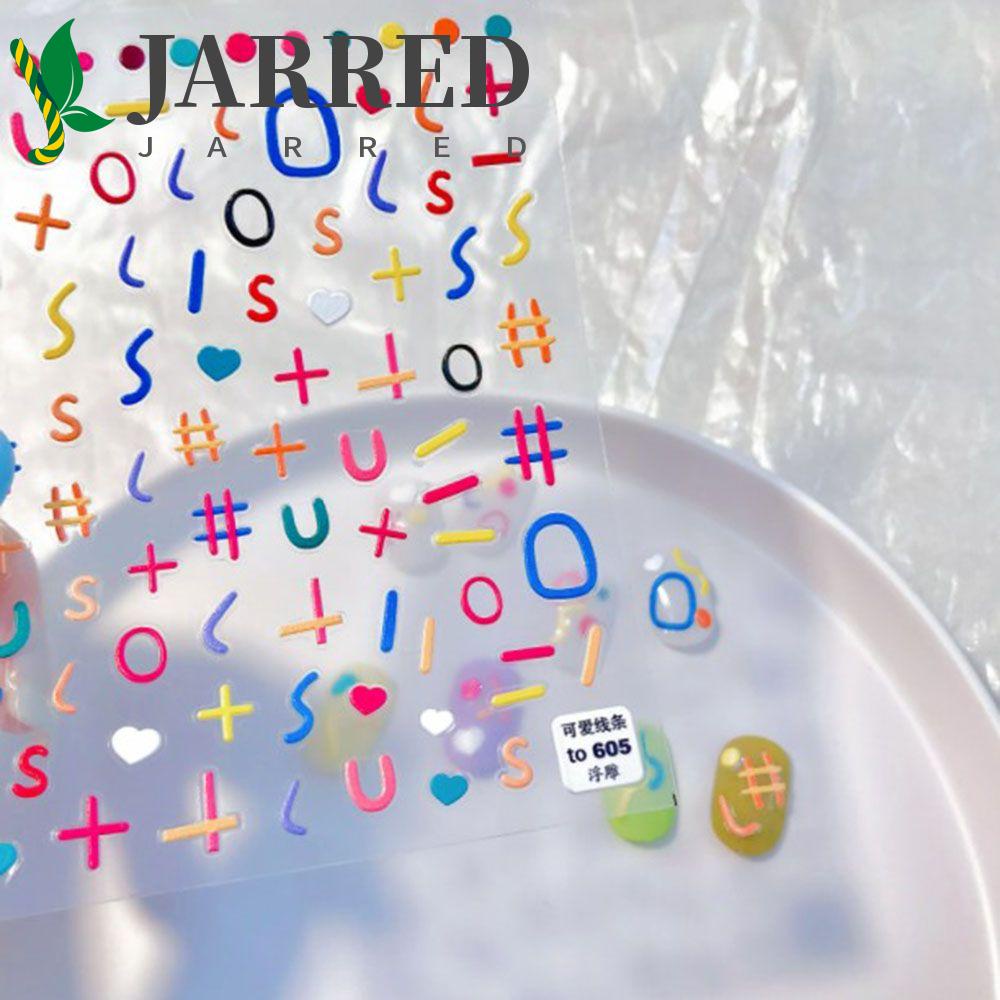 JARRED Miếng Dán Trang Trí Móng Tay 5D Thú Vị