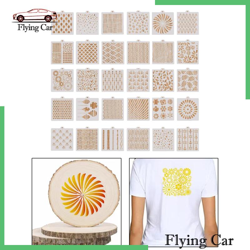 Bộ 30 Khuôn Cắt In Nổi Bằng Gỗ Dùng Trang Trí Tường DIY