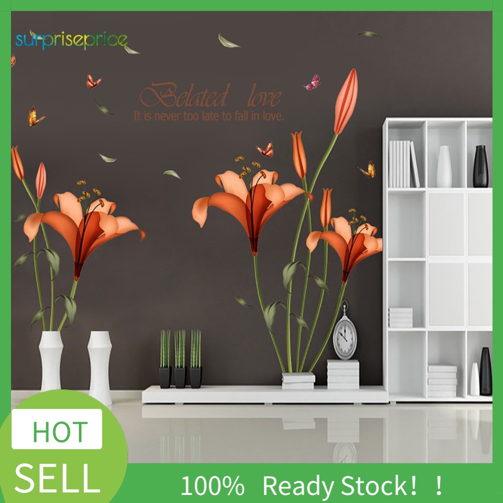 Miếng Dán Tường Trang Trí Hình Hoa &amp; Bướm DIY Thời Trang