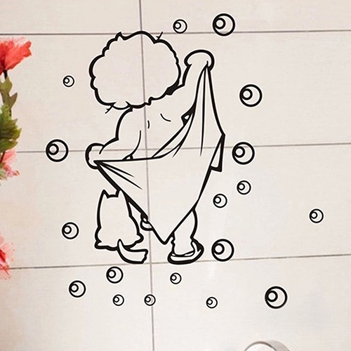 Miếng Dán Tường Hình Mắt Kính Vui Nhộn Chống Thấm Nước Có Thể Tháo Gỡ Cho Phòng Tắm
