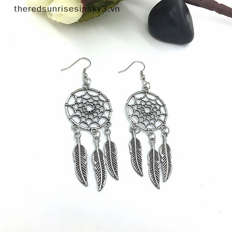 Bông Tai Mạ Bạc Hình Lưới Giấc Mơ Thời Trang Vintage