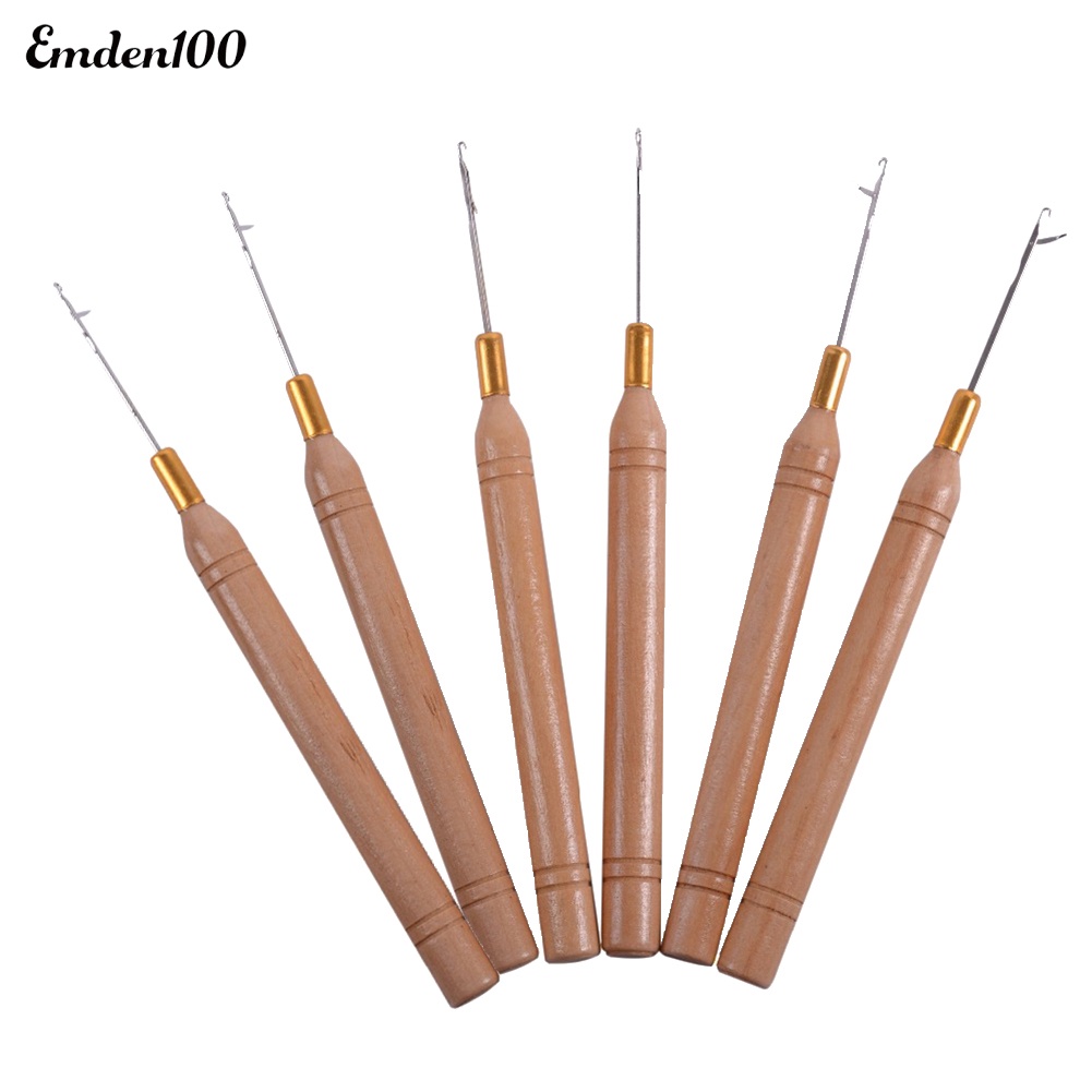 Set 6 Dụng Cụ Móc Len Với Tay Cầm Bằng Gỗ