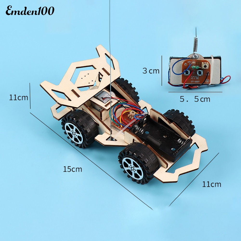 Mô Hình Xe Đua RC Điện Tử 4 Kênh Bằng Gỗ DIY